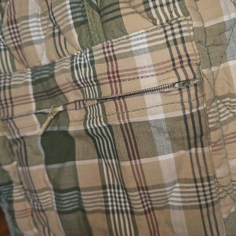 Vintage LL Bean Quilted Khaki Farmhouse Barn Coat Size Large - Picture 3 of 5